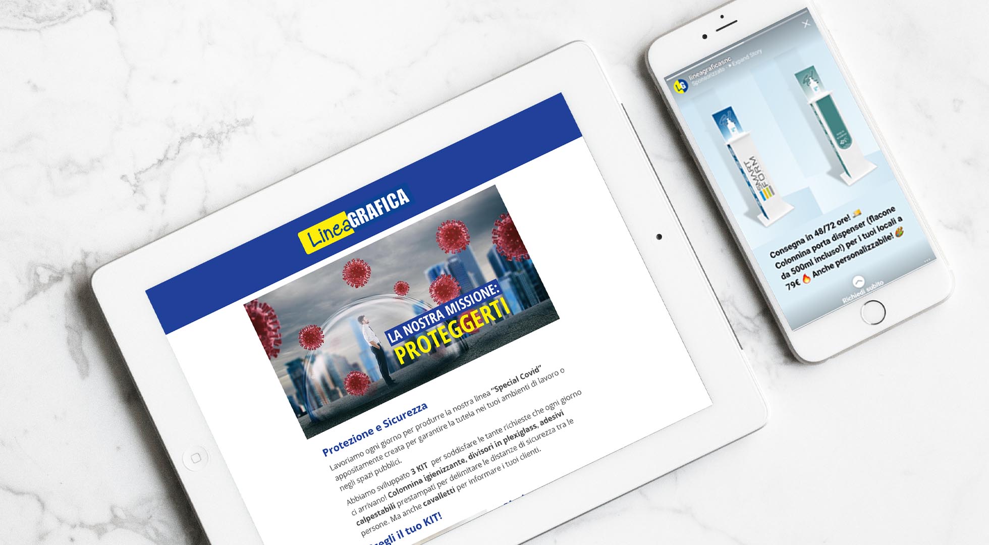 Linea-grafica-dem-campagna-social Newsletter linea grafica